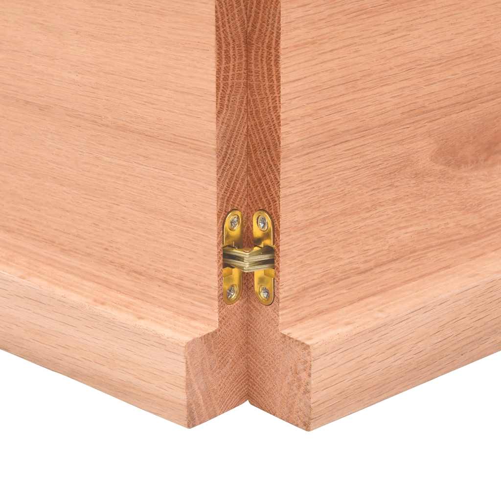 Zidna polica svjetlosmeđa 140x40x(2-4) cm obrađena hrastovina