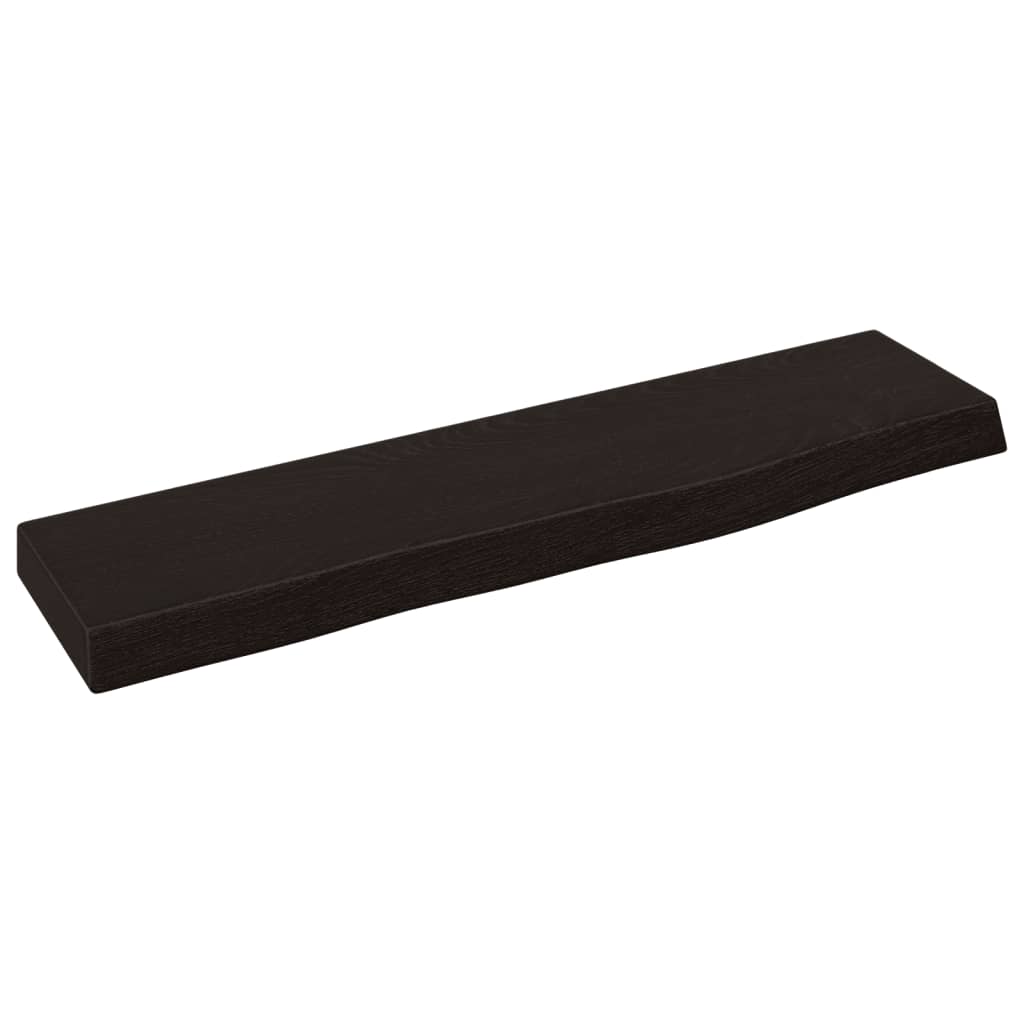 Zidna polica tamnosmeđa 40x10x2 cm od obrađene hrastovine