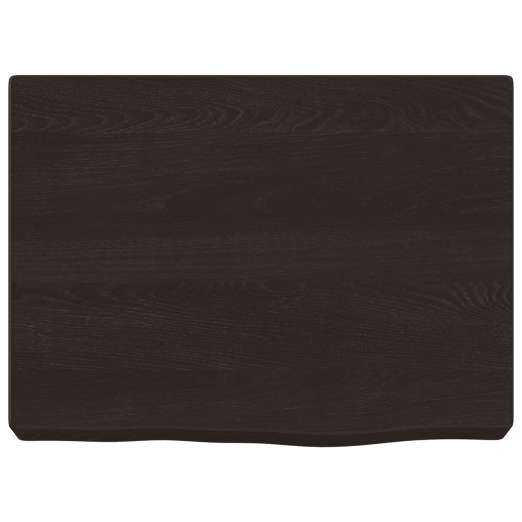 Zidna polica tamnosmeđa 40x30x(2-6) cm od obrađene hrastovine