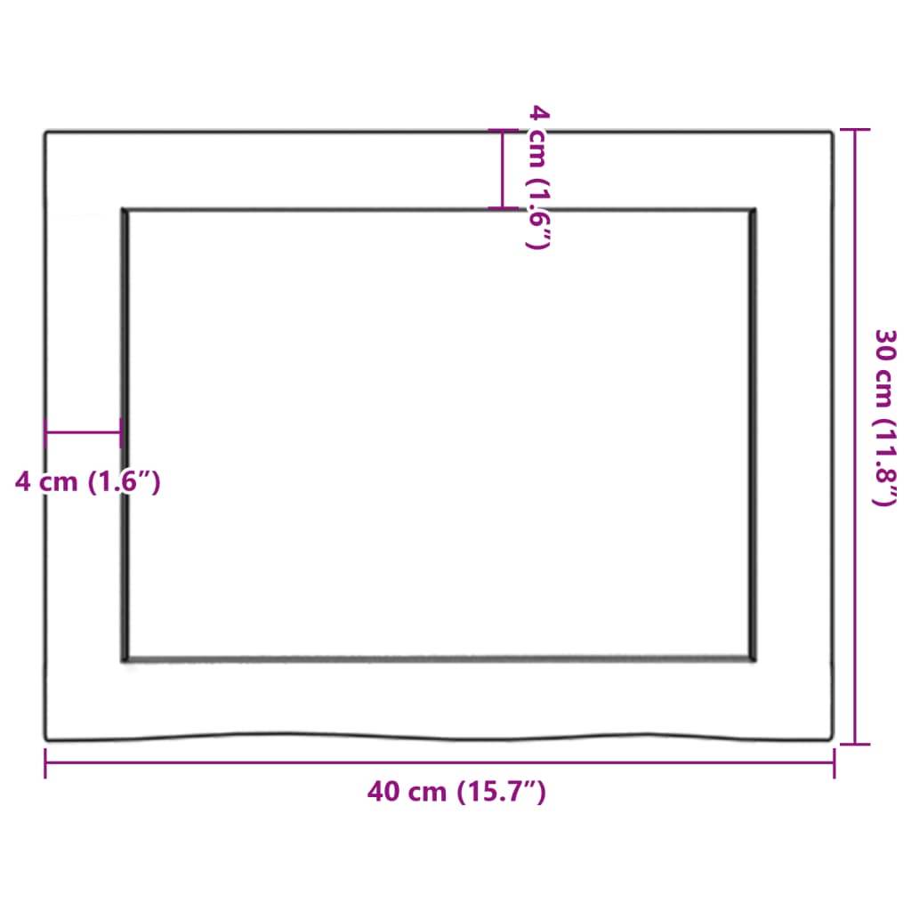 Zidna polica tamnosmeđa 40x30x(2-6) cm od obrađene hrastovine