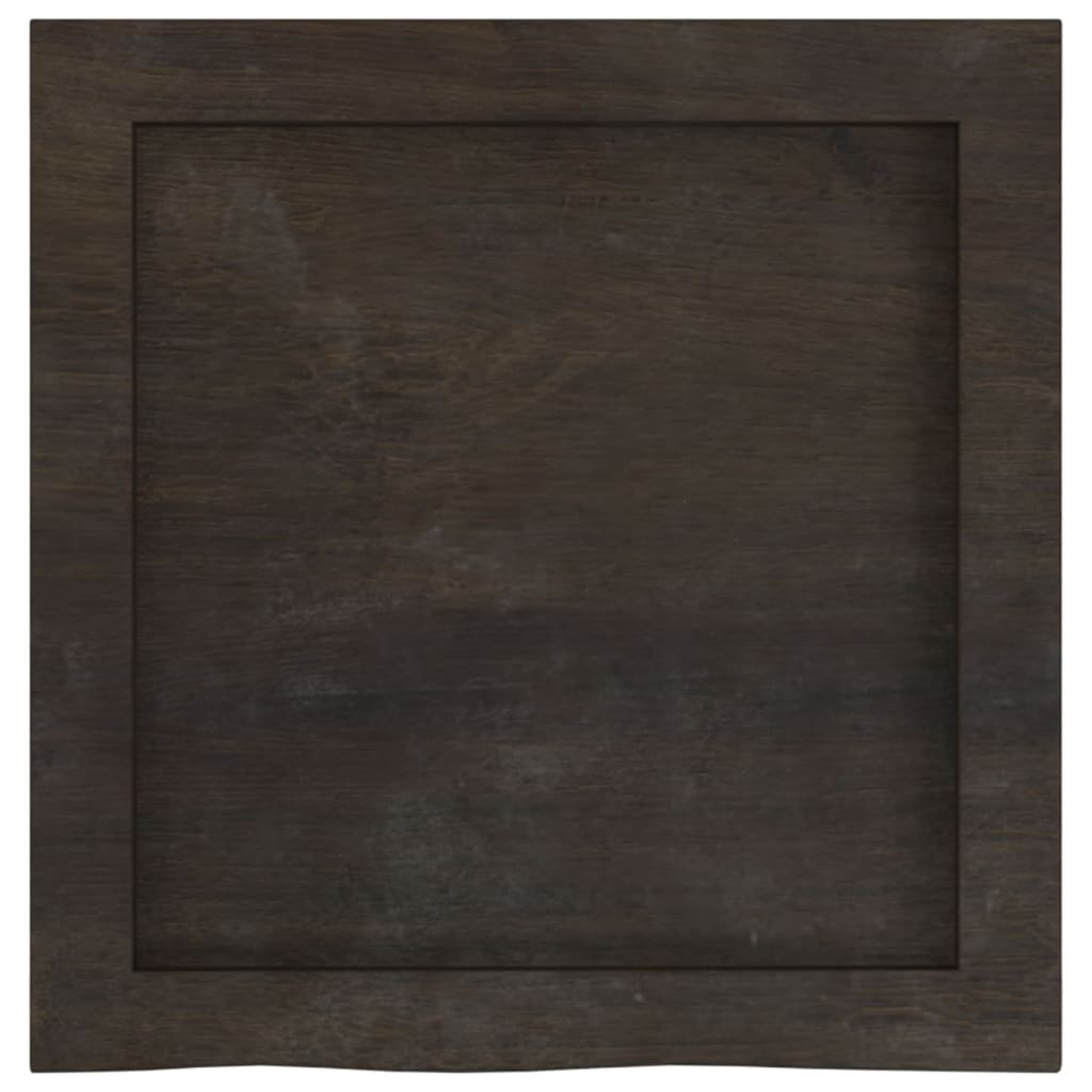 Zidna polica tamnosmeđa 40x40x(2-4) cm od obrađene hrastovine