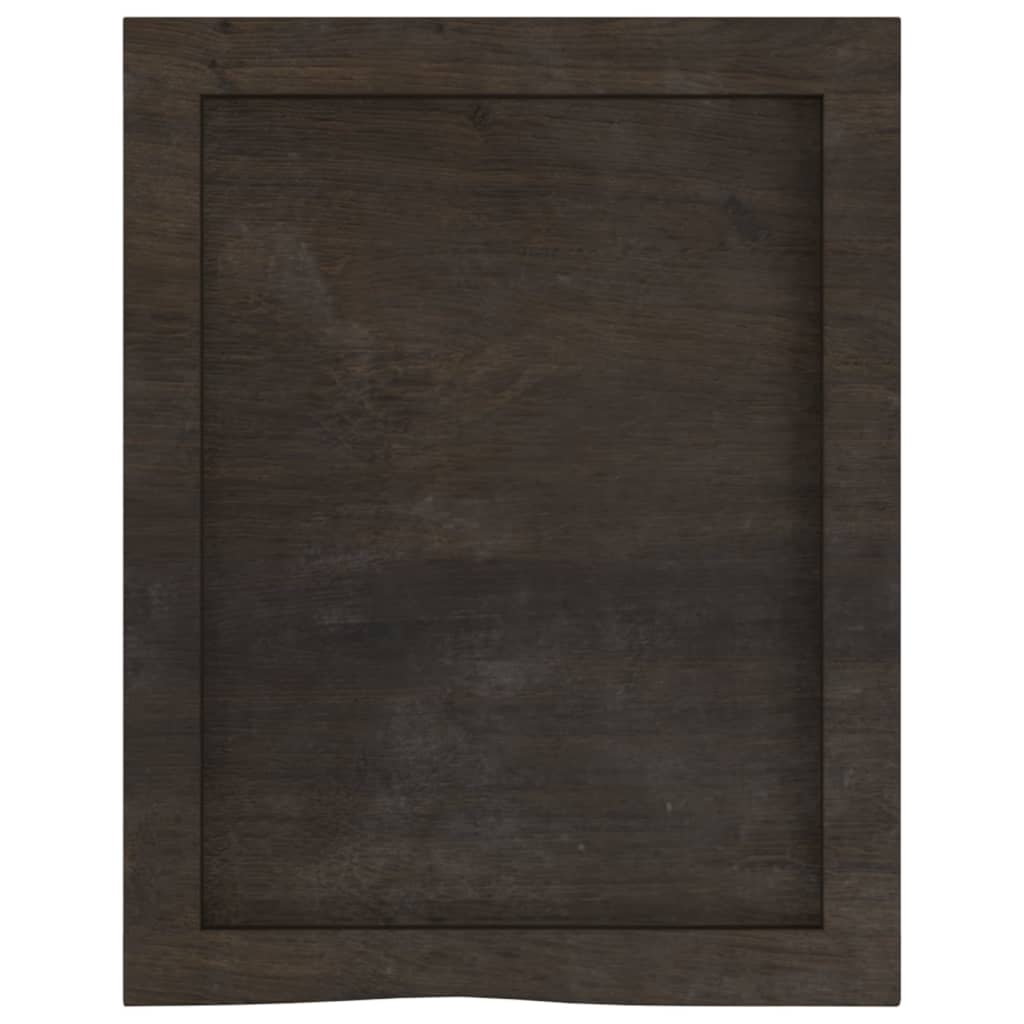 Zidna polica tamnosmeđa 40x50x(2-4) cm od obrađene hrastovine