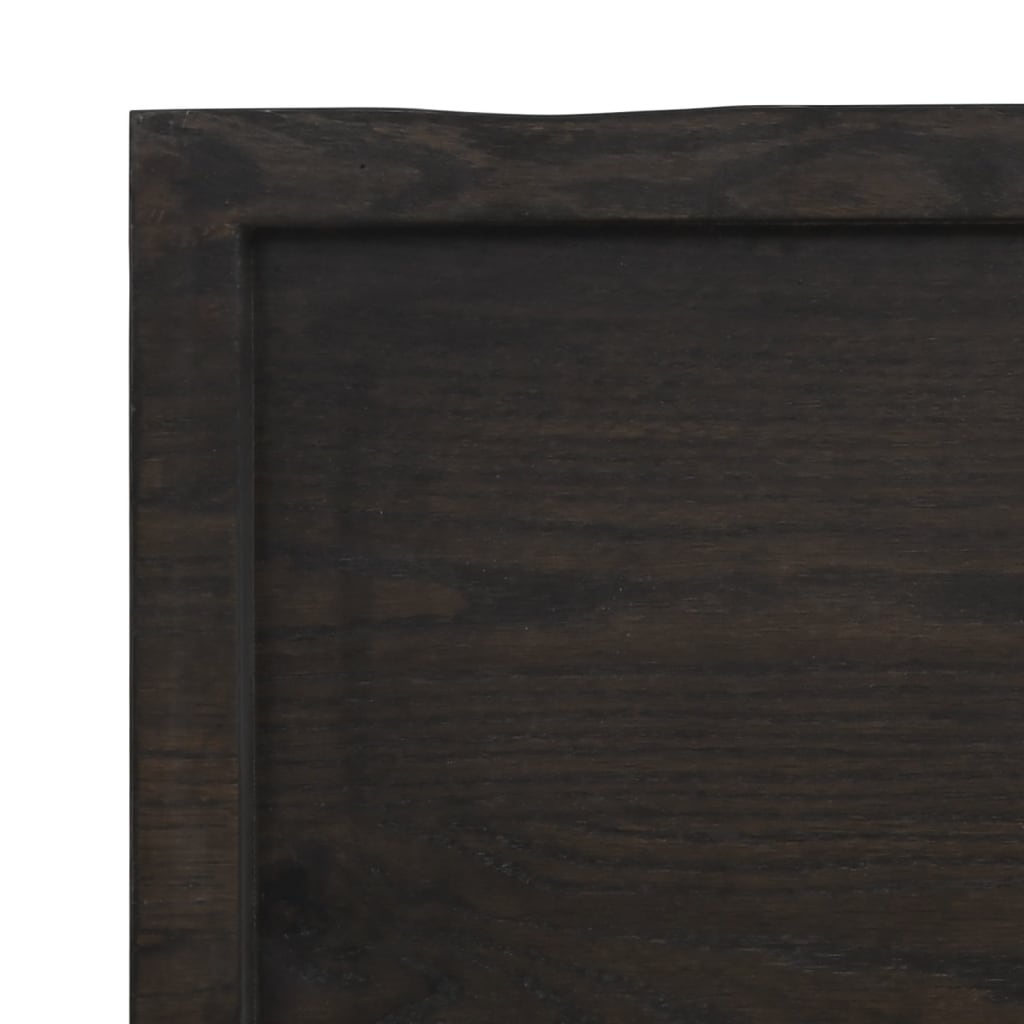 Zidna polica tamnosmeđa 40x60x(2-4) cm od obrađene hrastovine
