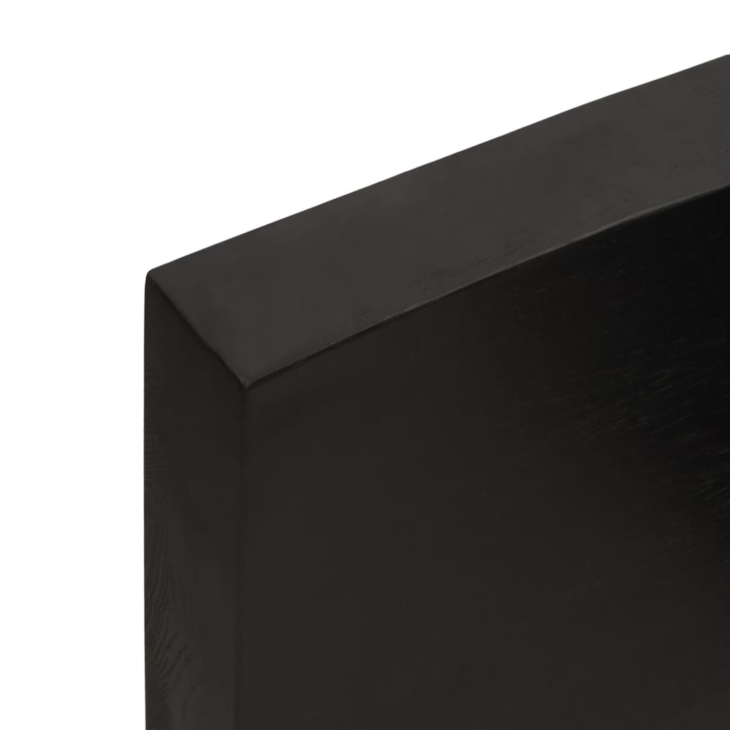 Zidna polica tamnosmeđa 40x60x(2-6) cm od obrađene hrastovine