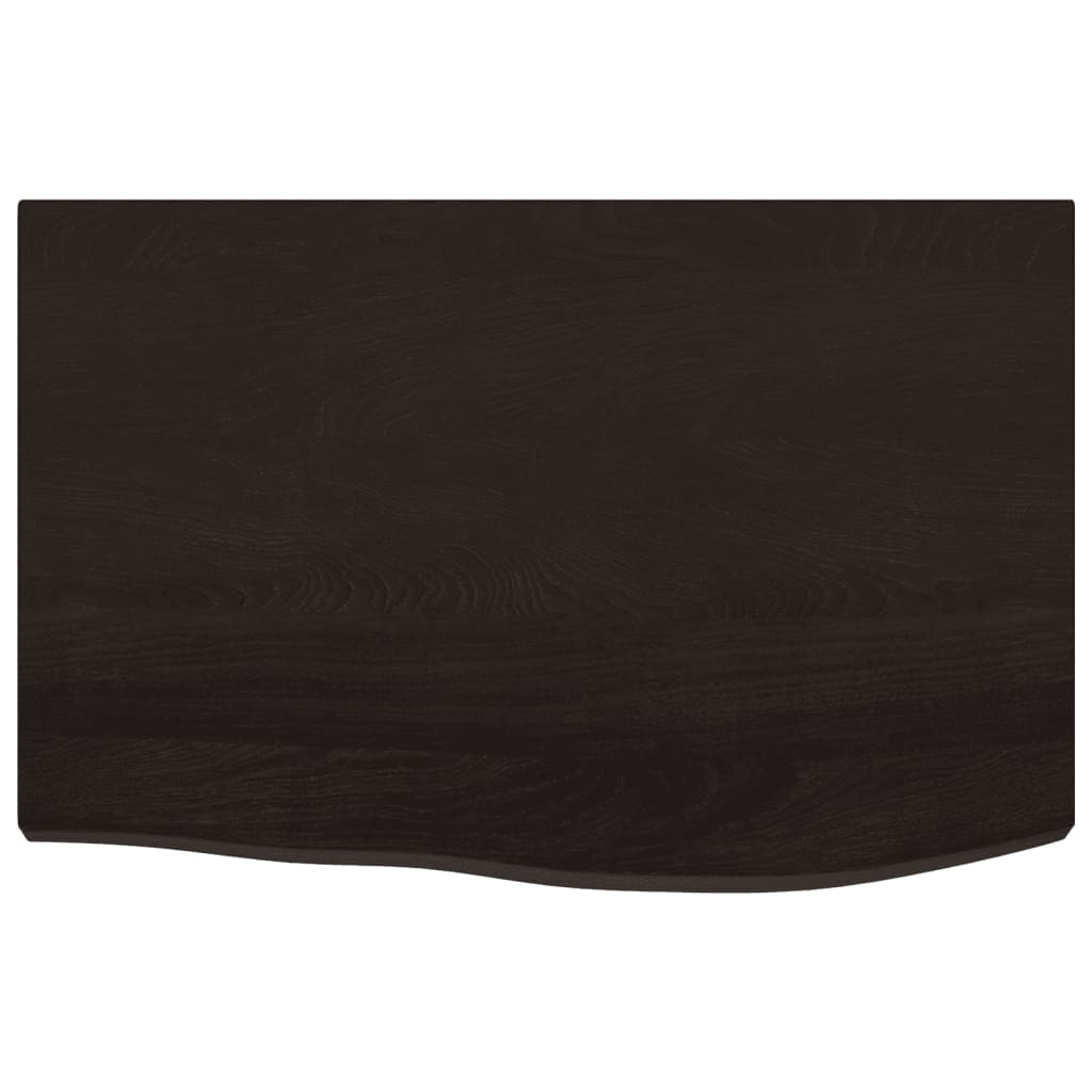 Zidna polica tamnosmeđa 60x40x(2-4) cm od obrađene hrastovine
