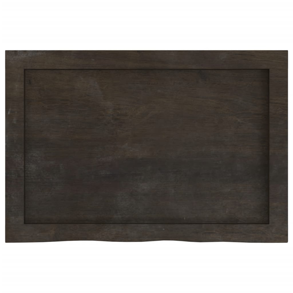 Zidna polica tamnosmeđa 60x40x(2-4) cm od obrađene hrastovine