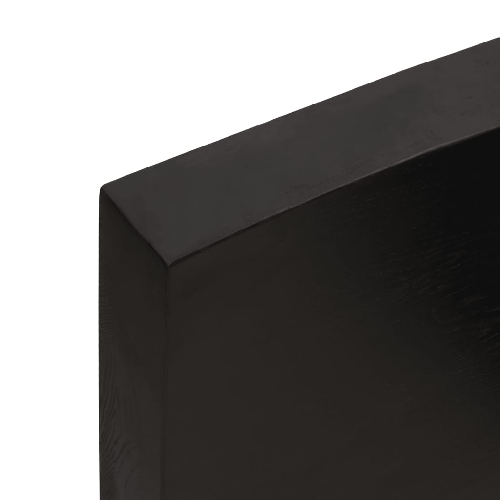Zidna polica tamnosmeđa 60x40x(2-6) cm od obrađene hrastovine