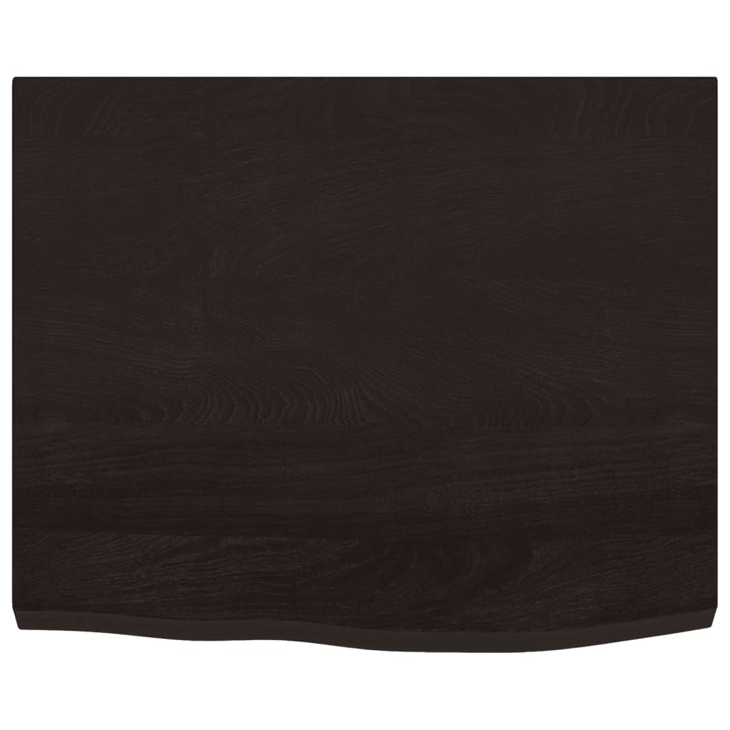Zidna polica tamnosmeđa 60x50x(2-4) cm od obrađene hrastovine