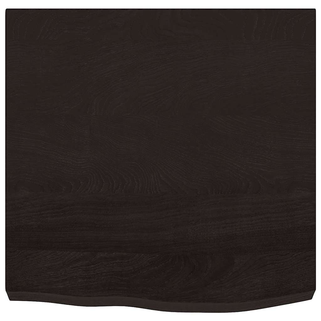 Zidna polica tamnosmeđa 60x60x(2-6) cm od obrađene hrastovine