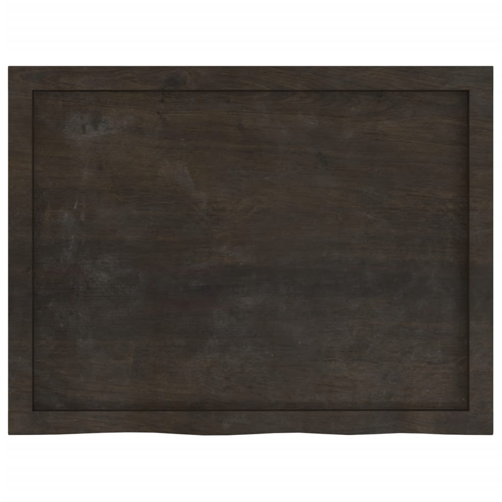 Zidna polica tamnosmeđa 80x60x(2-6) cm od obrađene hrastovine