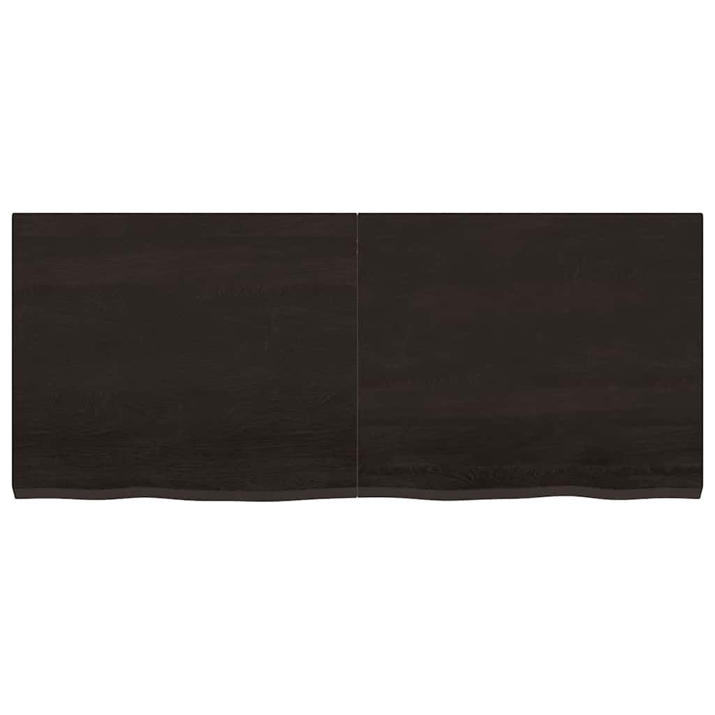 Zidna polica tamnosmeđa 120x50x(2-4) cm od obrađene hrastovine