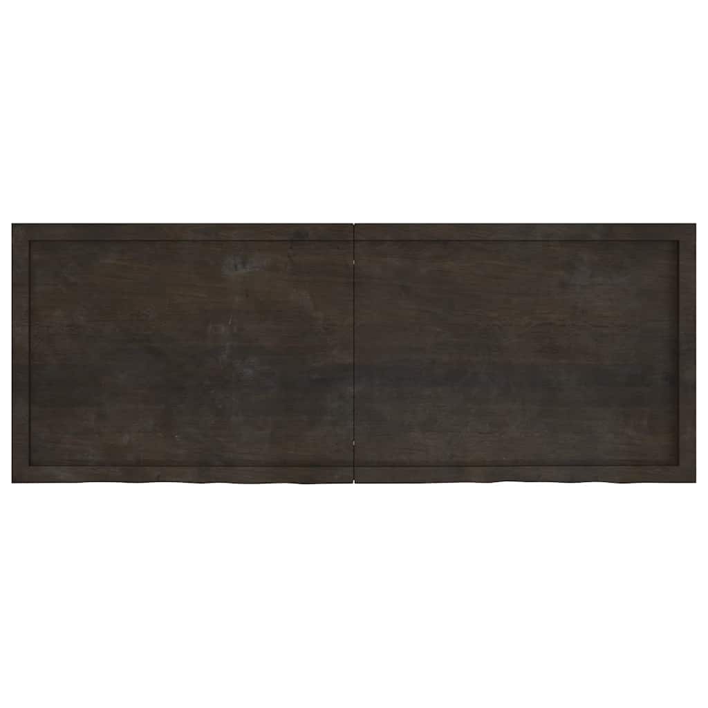 Zidna polica tamnosmeđa 160x60x(2-4) cm od obrađene hrastovine