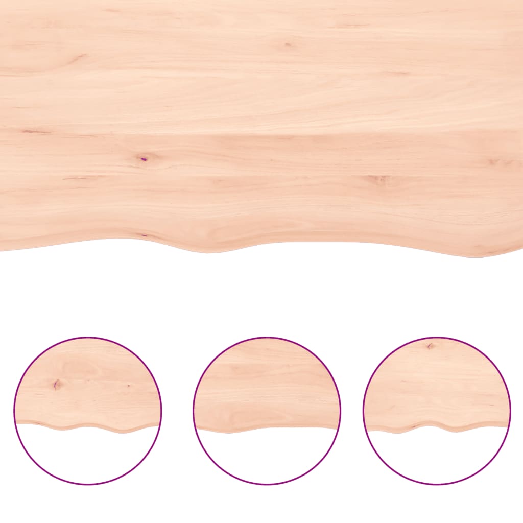 Stolna ploča 100x60x2 cm netretirana hrastovina sa živim rubom