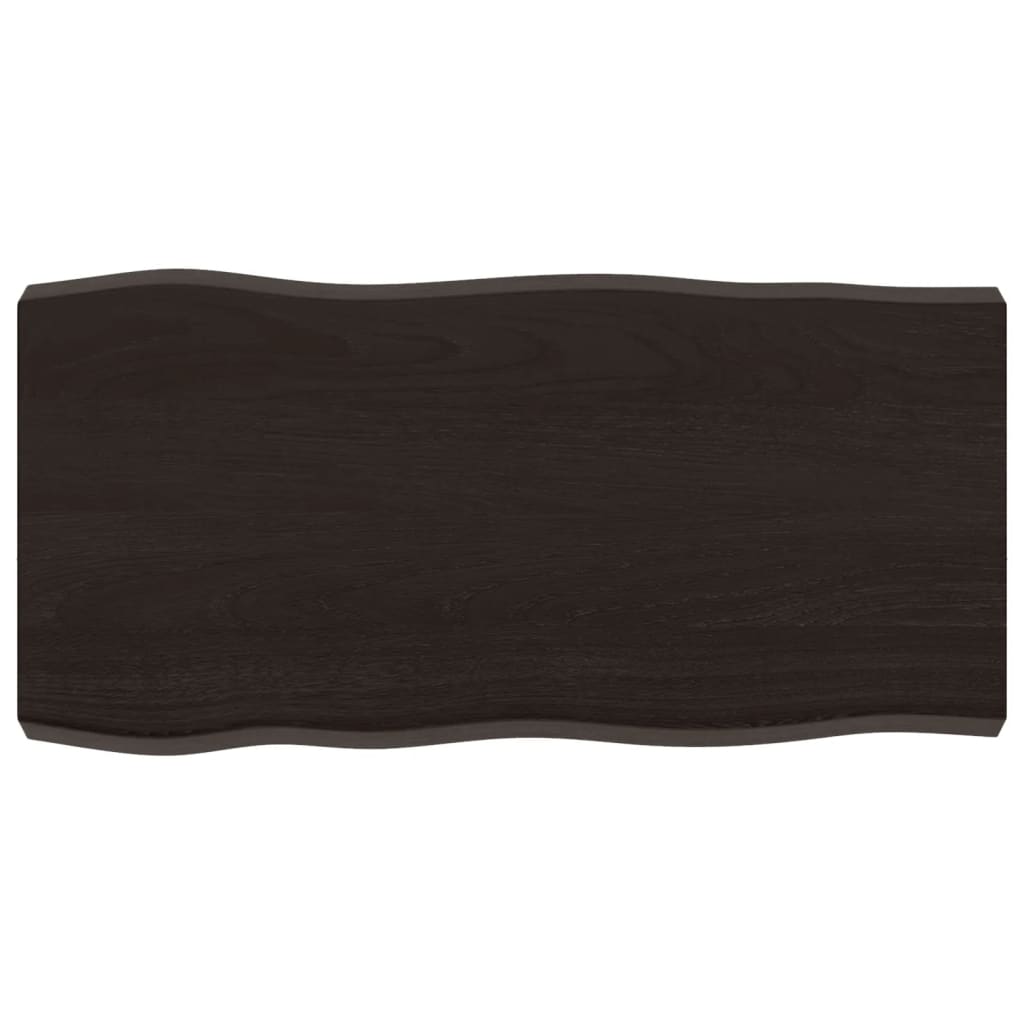 Stolna ploča tamnosmeđa 80x40x(2-6) cm obrađena hrastovina