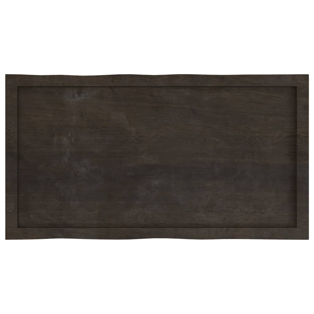 Stolna ploča tamnosmeđa 100x50x(2-4) cm obrađena hrastovina