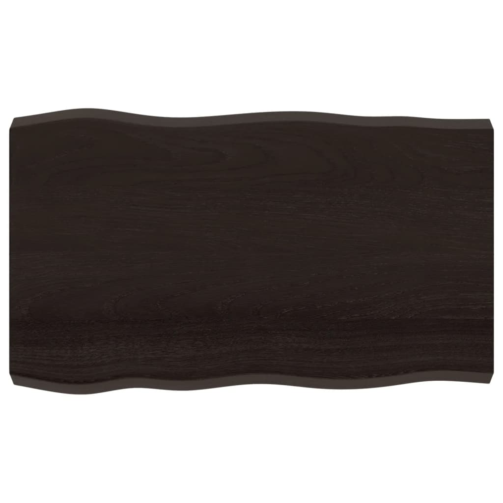 Stolna ploča tamnosmeđa 100x60x(2-6) cm obrađena hrastovina