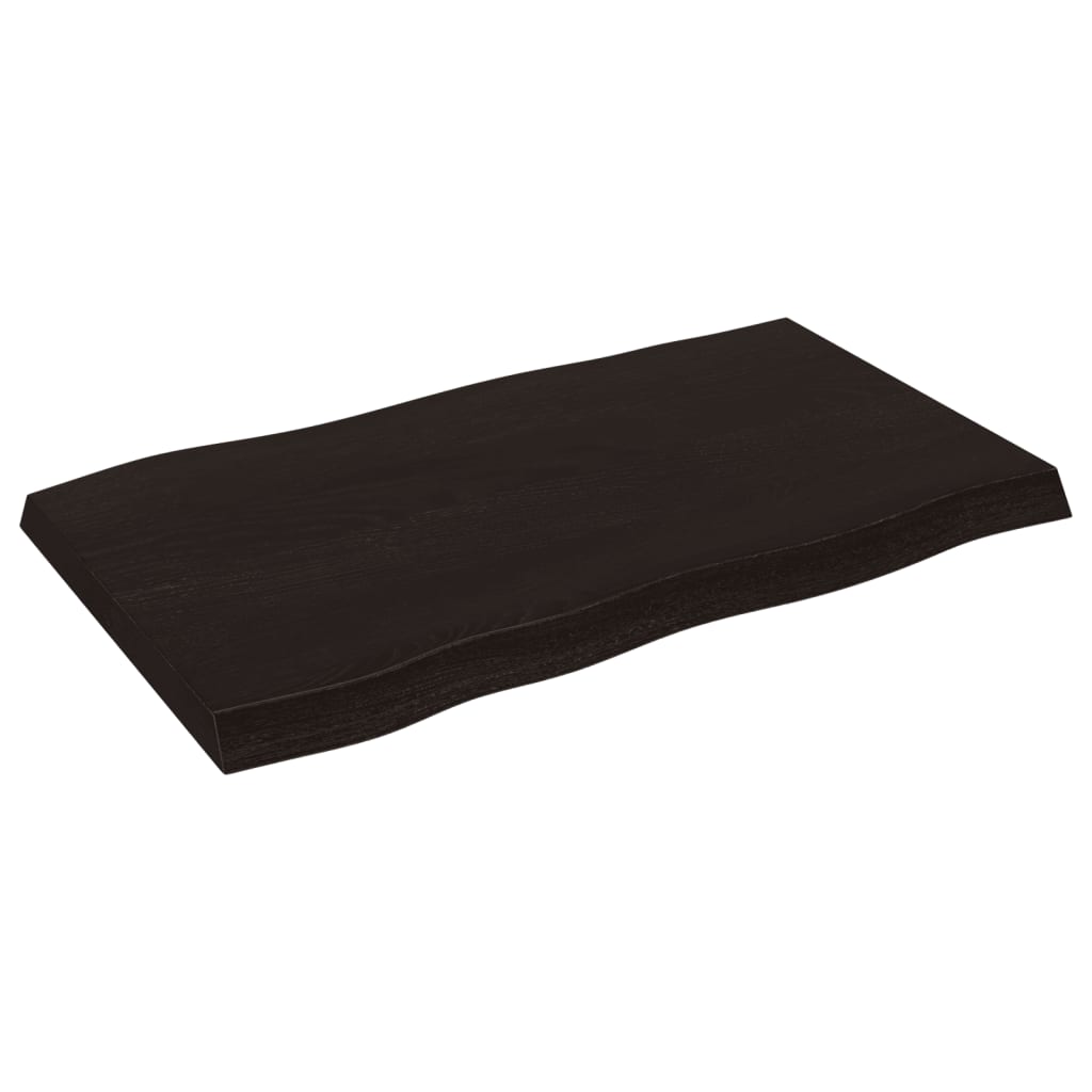 Stolna ploča tamnosmeđa 100x60x(2-6) cm obrađena hrastovina