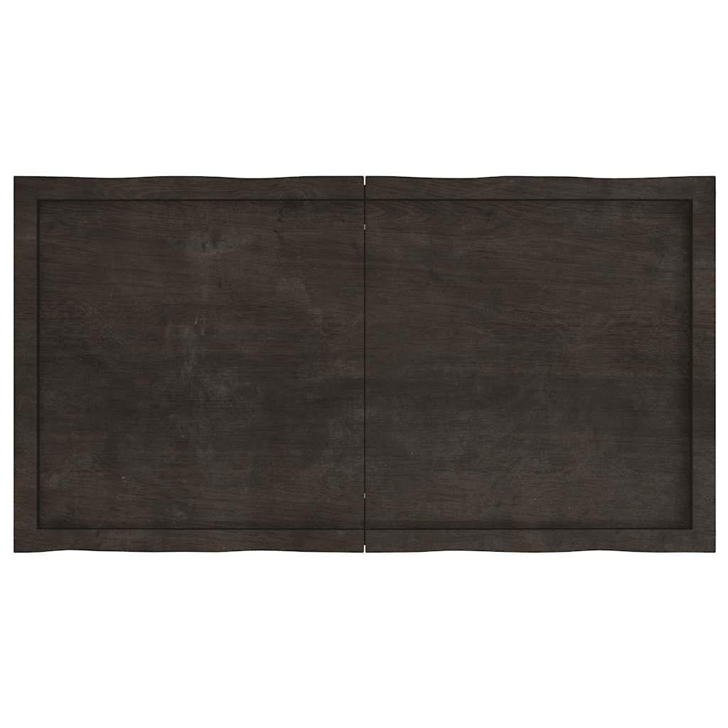 Stolna ploča tamnosmeđa 120x60x(2-6) cm obrađena hrastovina