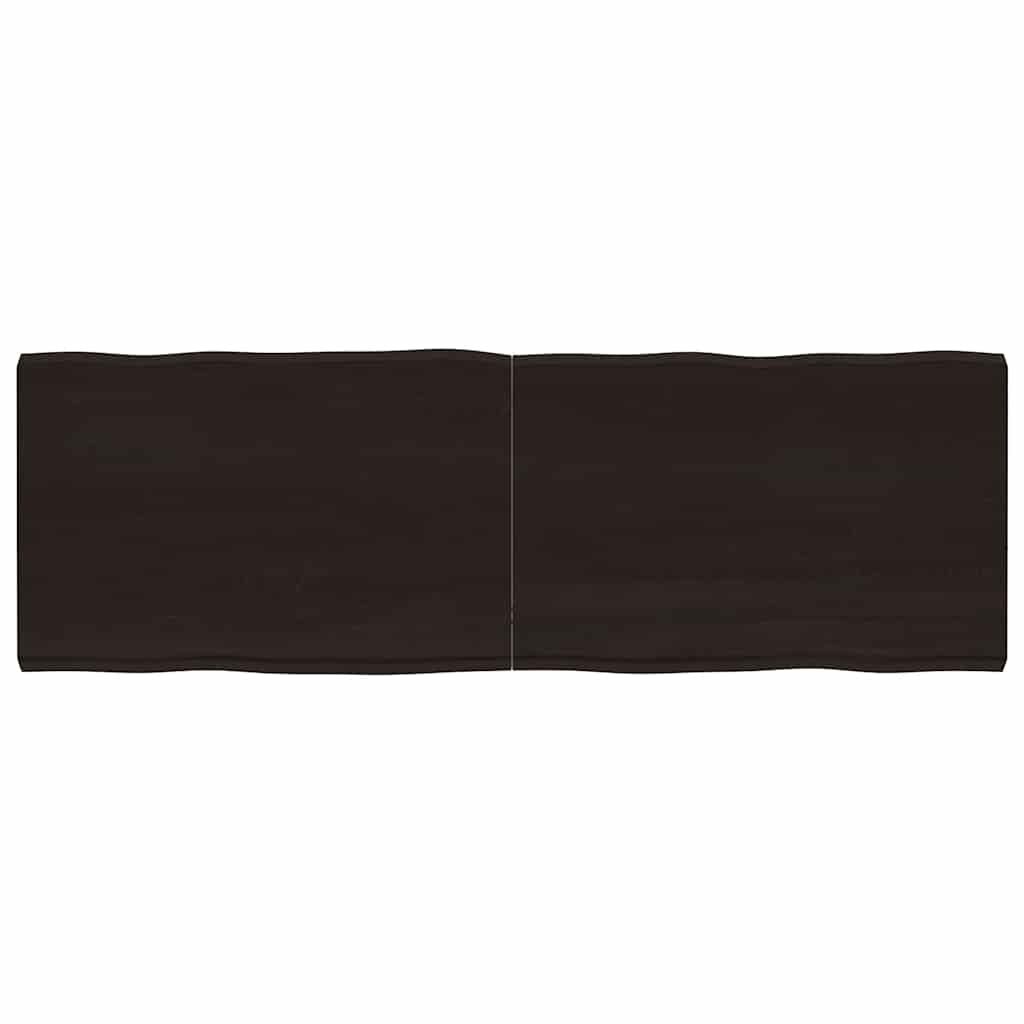 Stolna ploča tamnosmeđa 180x60x(2-6) cm obrađena hrastovina