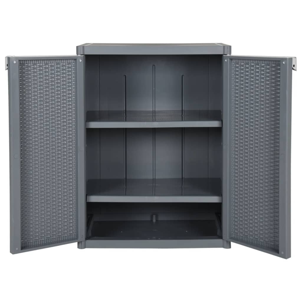 Vrtni ormarić za pohranu sivi 65 x 45 x 88 cm PP ratan