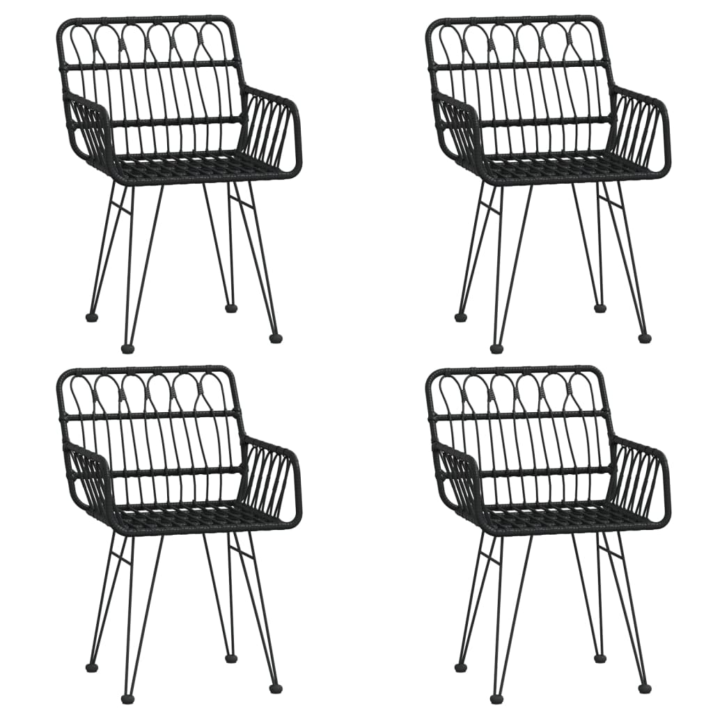 5-dijelni vrtni blagovaonski set od poliratana crni