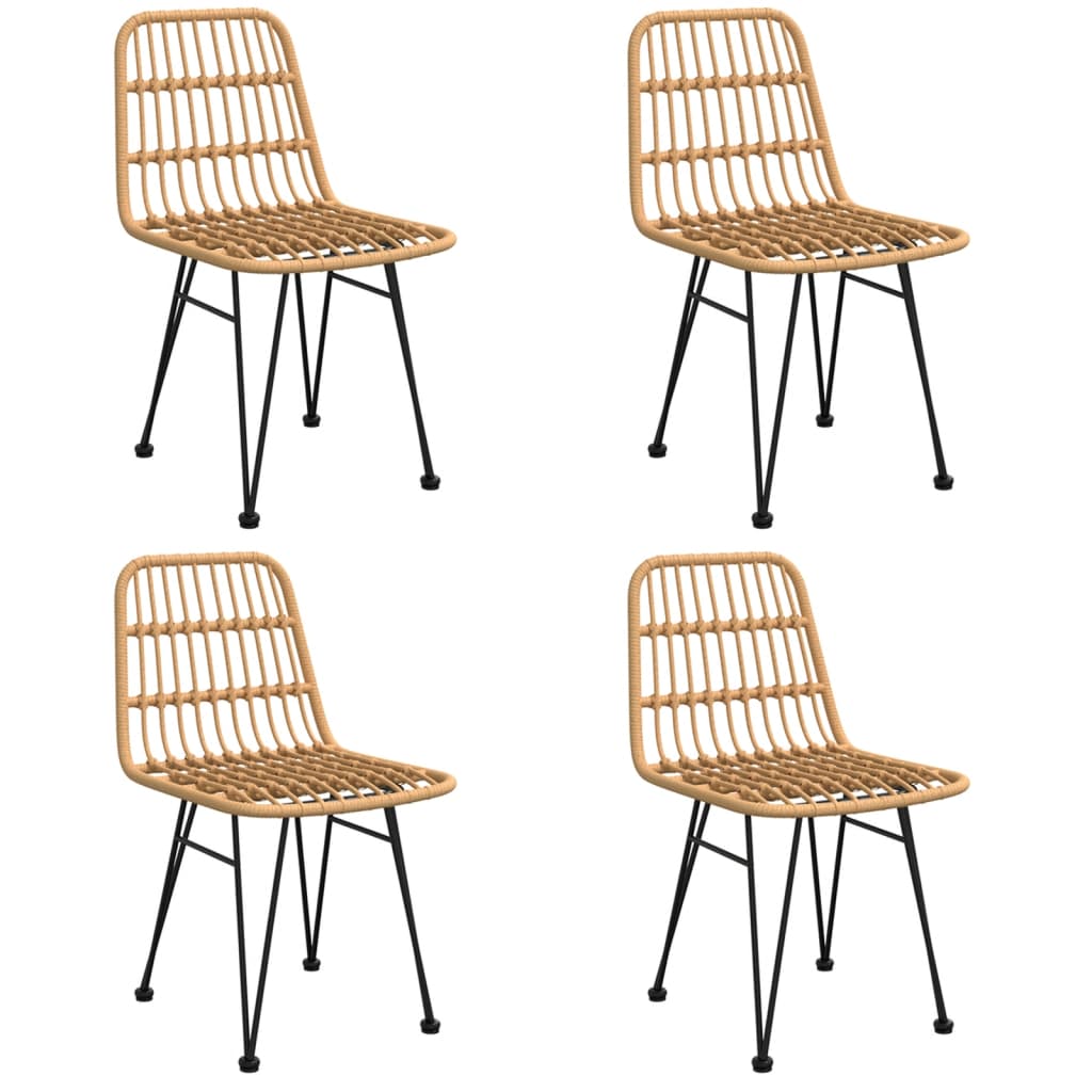 5-dijelni vrtni blagovaonski set od poliratana Smeđa Dužina stola 80 cm