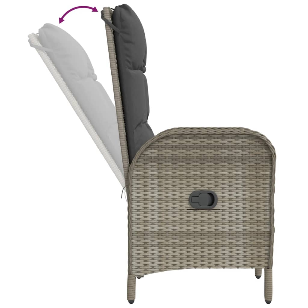 5-dijelni vrtni blagovaonski set sivi od poliratana