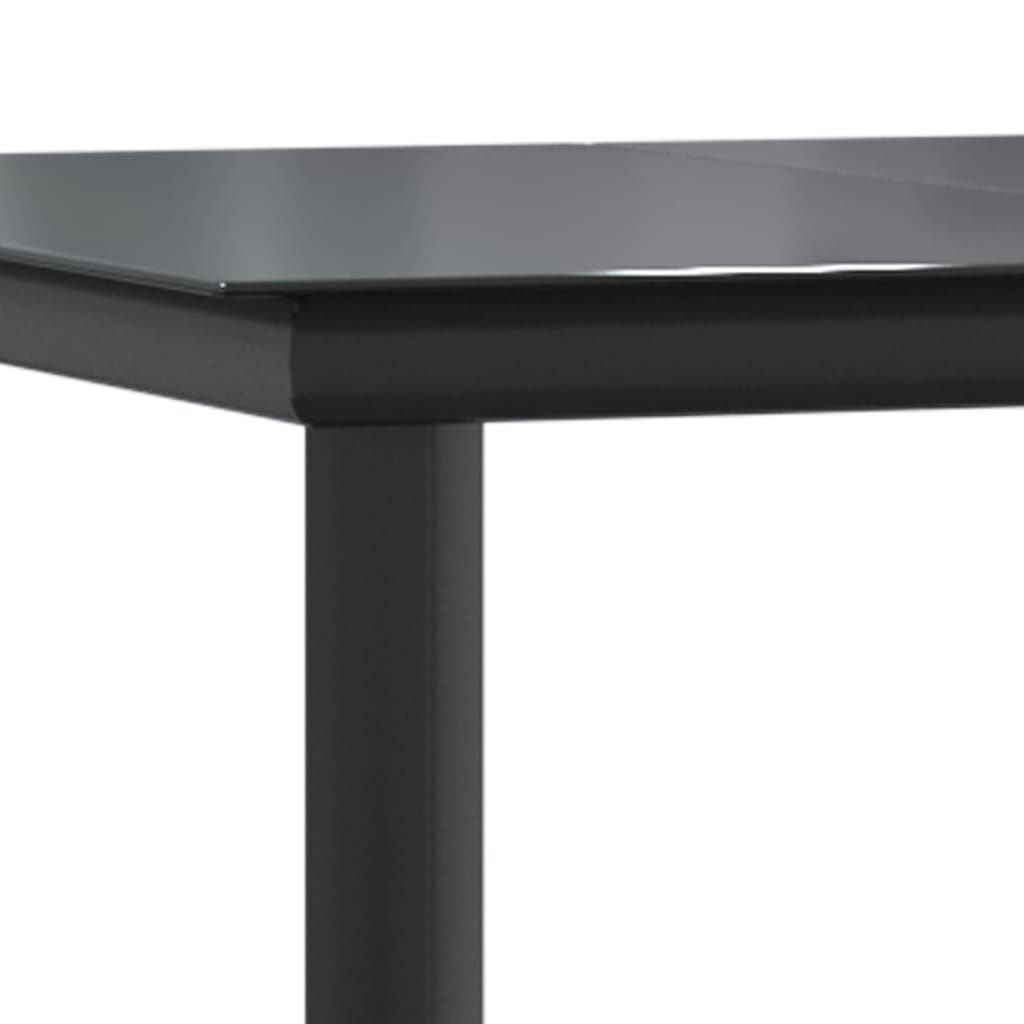 5-dijelni vrtni blagovaonski set s jastucima od poliratana crni