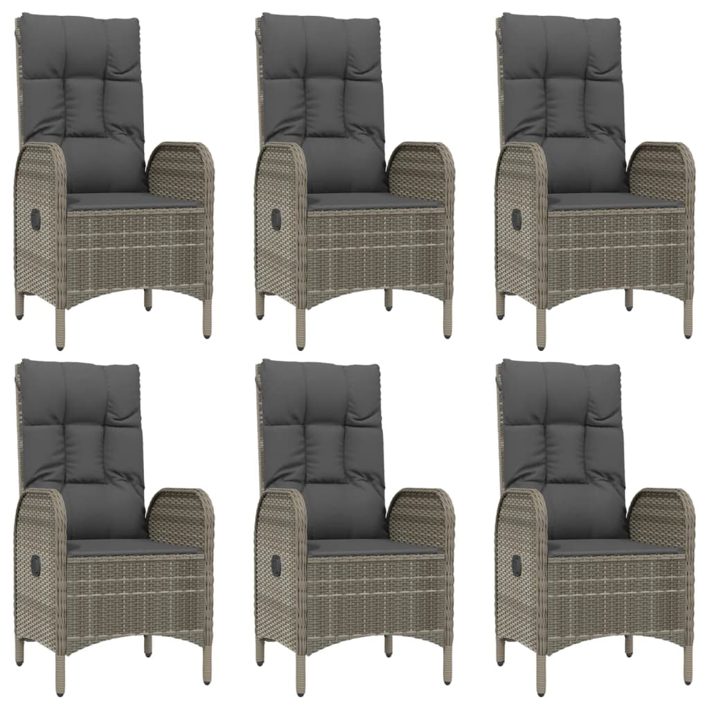 9-dijelni vrtni blagovaonski set crno-sivi od poliratana
