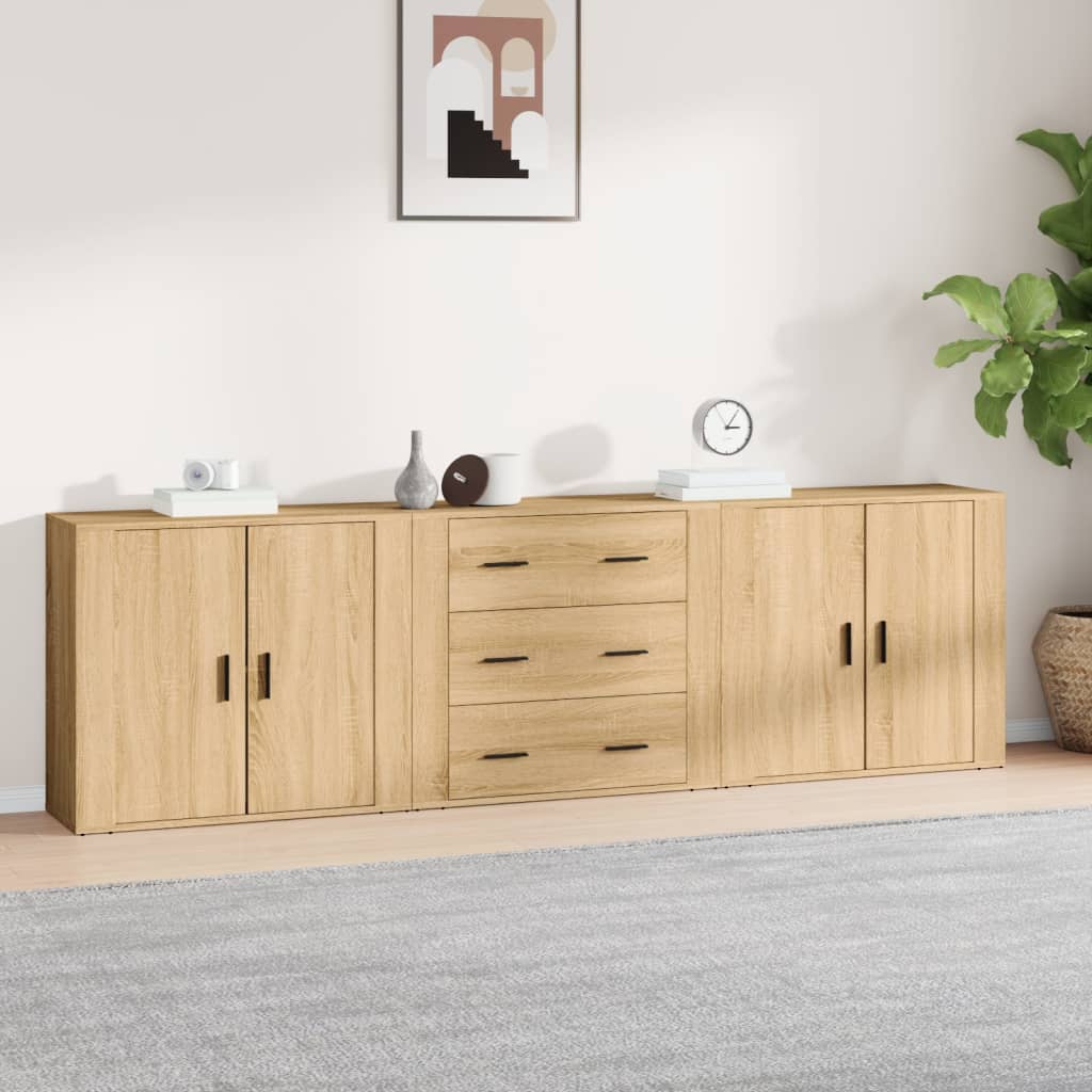 Komode 3 kom boja hrasta sonome od konstruiranog drva