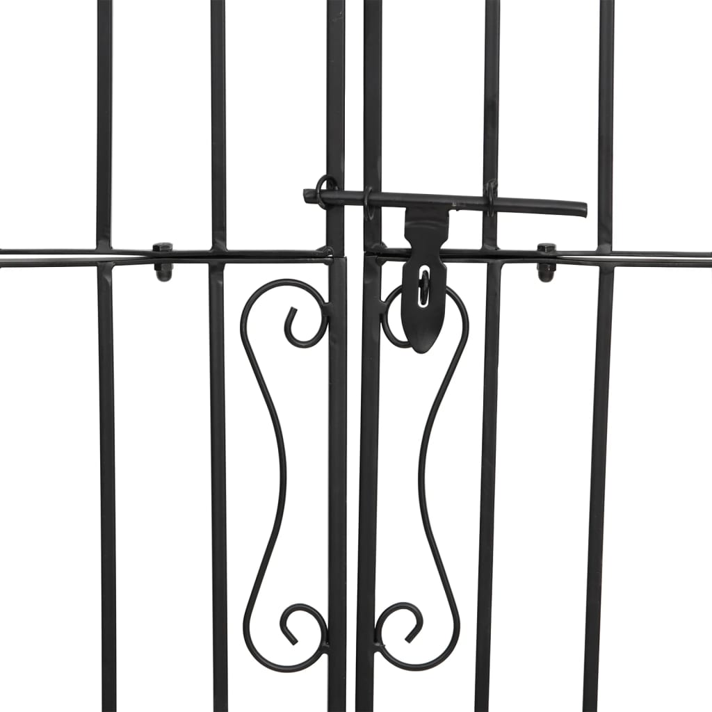 Vrtna vrata crna 121 x 8 x 180 cm od kovanog željeza