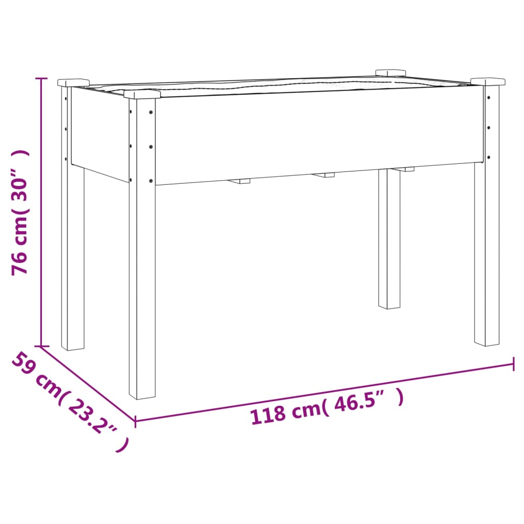 Sadilica s oblogom smeđa 118 x 59 x 76 cm od masivne jelovine