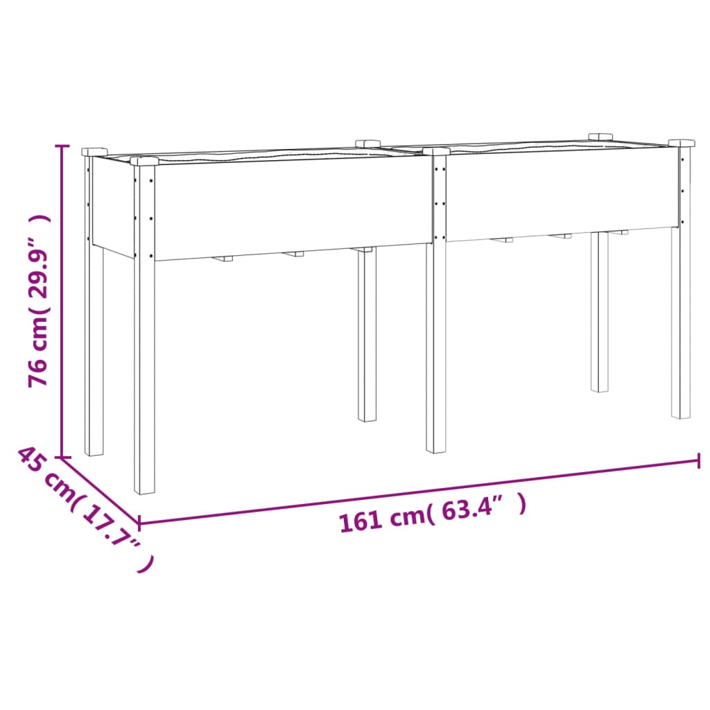 Sadilica s oblogom 161 x 45 x 76 cm od masivne jelovine