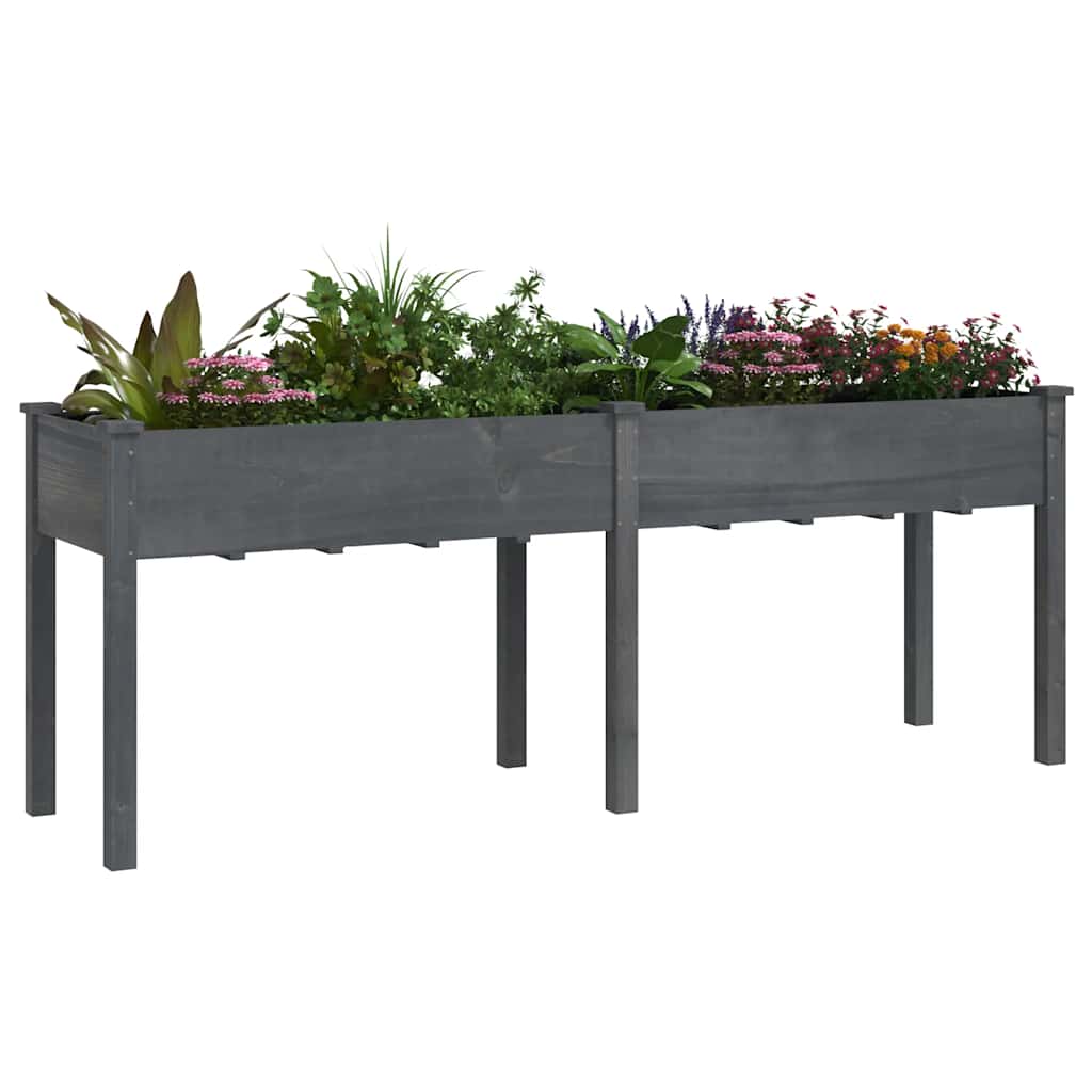 Sadilica s oblogom siva 203 x 53 x 76 cm od masivne jelovine