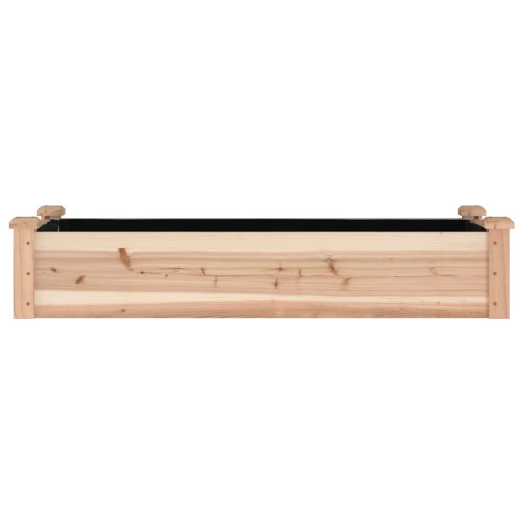 Povišena vrtna gredica s oblogom 120x45x25 cm masivna jelovina