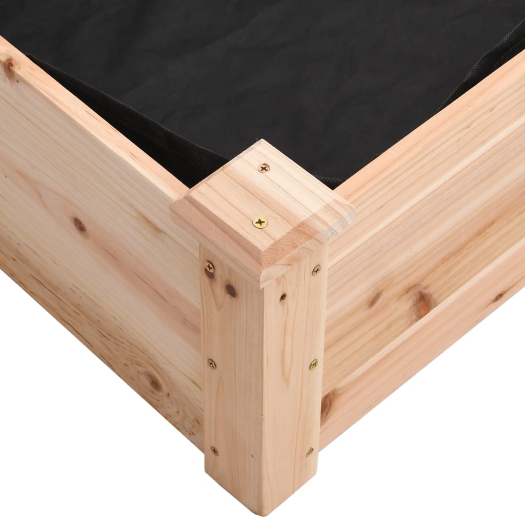 Povišena vrtna gredica s oblogom 120x45x25 cm masivna jelovina