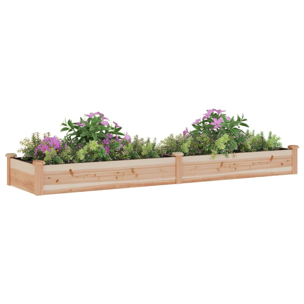 Povišena vrtna gredica s oblogom 240x60x25 cm masivna jelovina