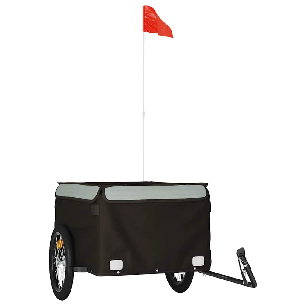 Prikolica za bicikl crno-siva 45 kg željezna