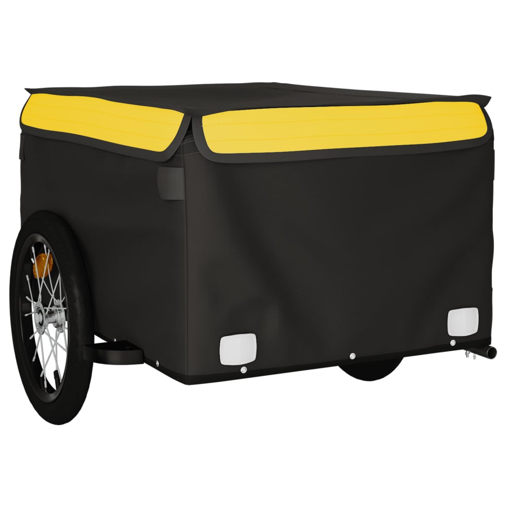 Prikolica za bicikl crno-žuta 45 kg željezna
