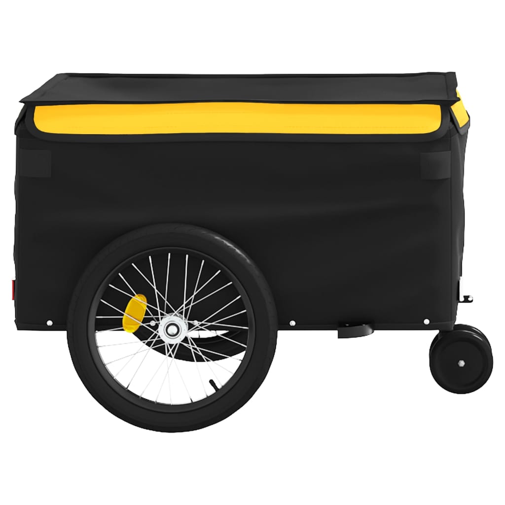 Prikolica za bicikl crno-žuta 30 kg željezna