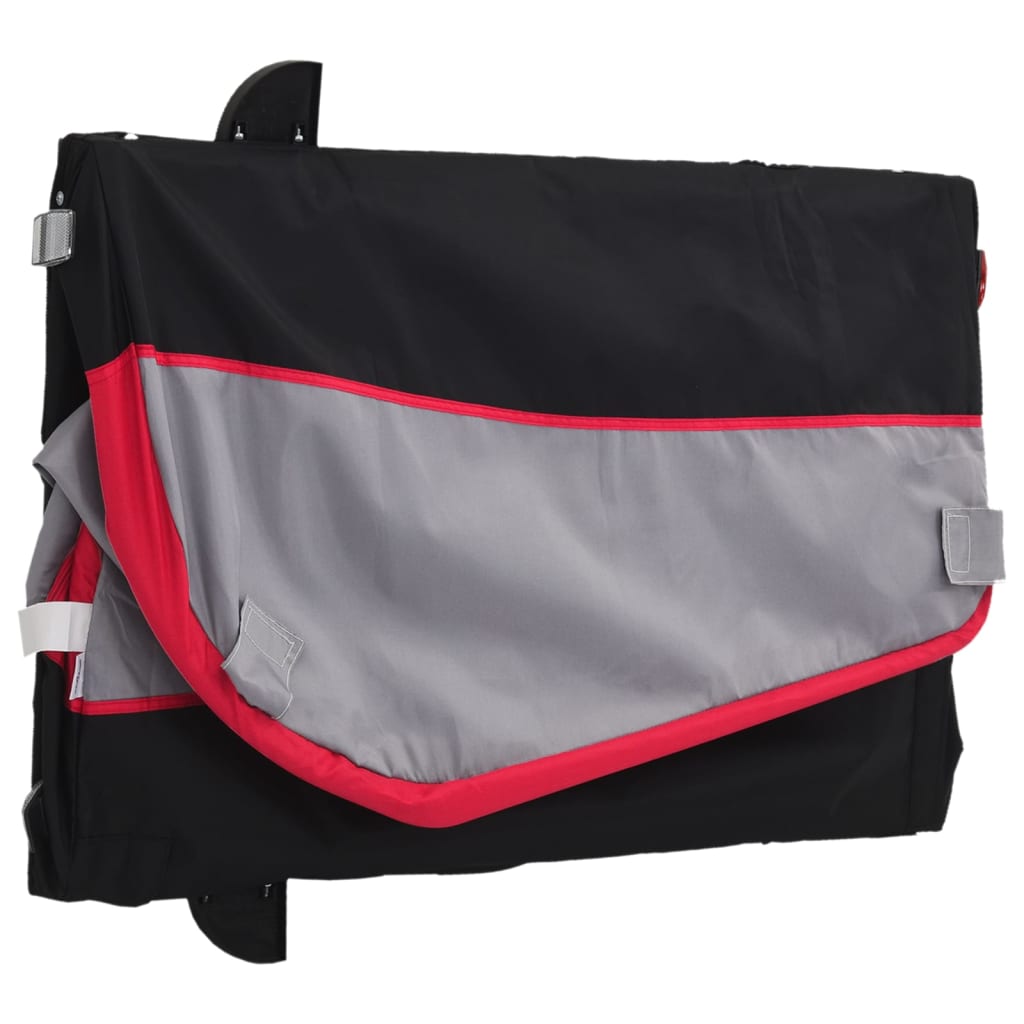 Prikolica za bicikl crno-crvena 30 kg željezna
