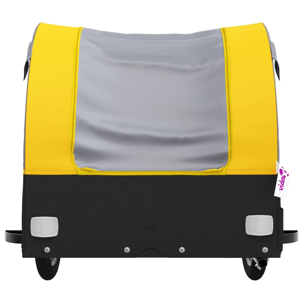 Prikolica za bicikl crno-žuta 30 kg željezna