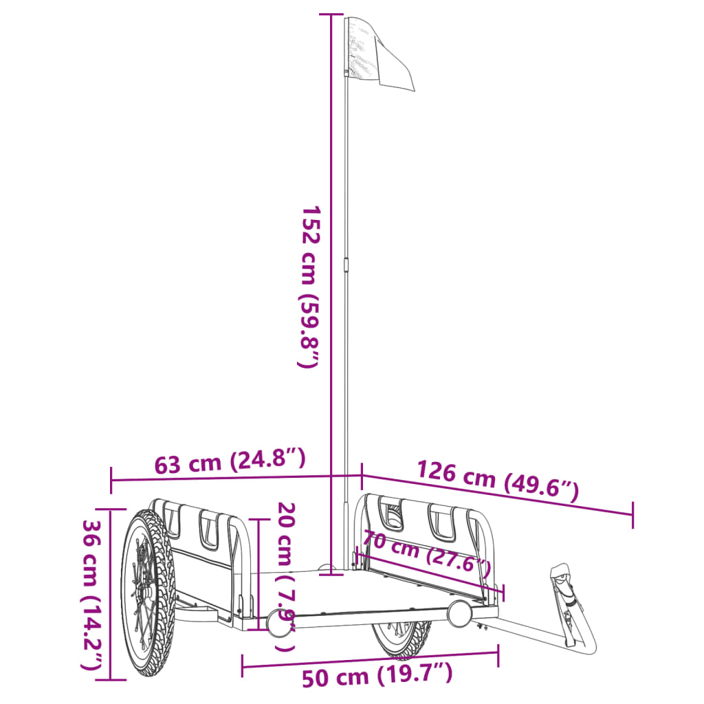 Prikolica za bicikl plava od tkanine Oxford i željeza