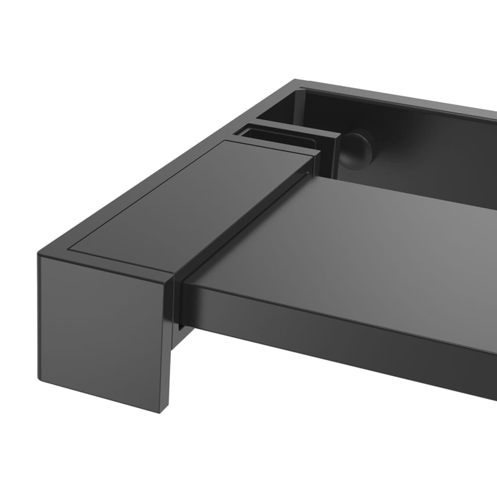 Pregrada za tuš s policom crna 118x190 cm staklo ESG i aluminij