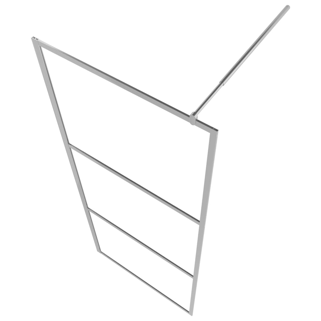 Pregrada za tuš s policom krom 80x195 cm staklo ESG i aluminij