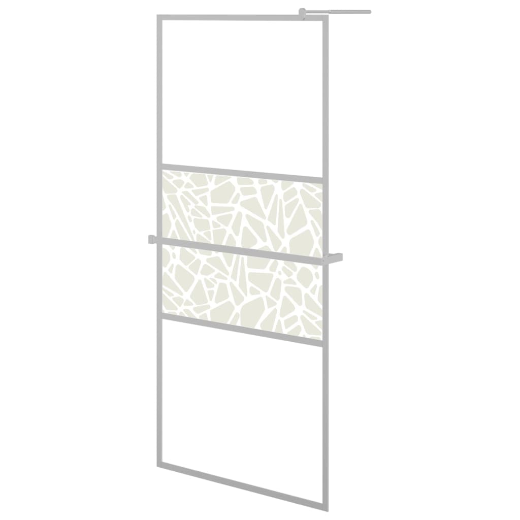 Pregrada za tuš s policom krom 80x195 cm staklo ESG i aluminij