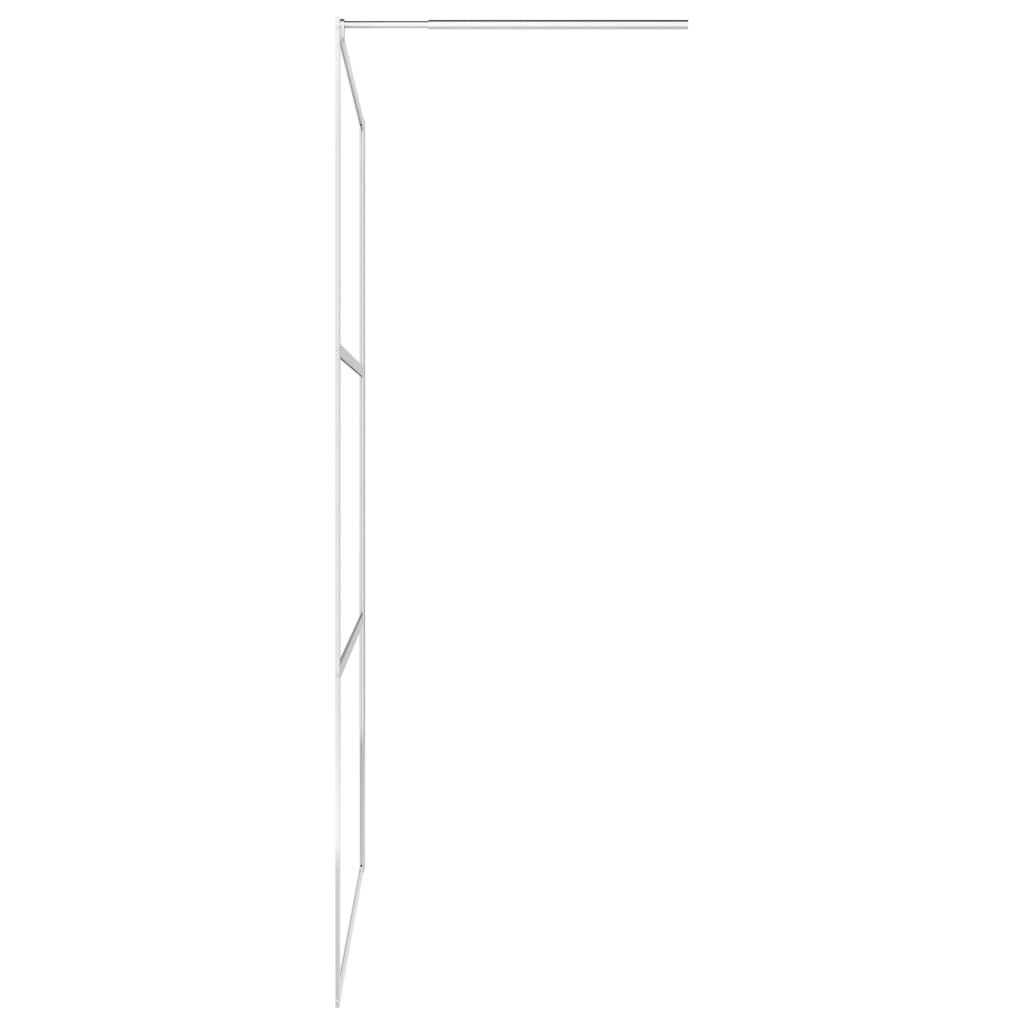 Pregrada za tuš s policom krom 90x195 cm staklo ESG i aluminij