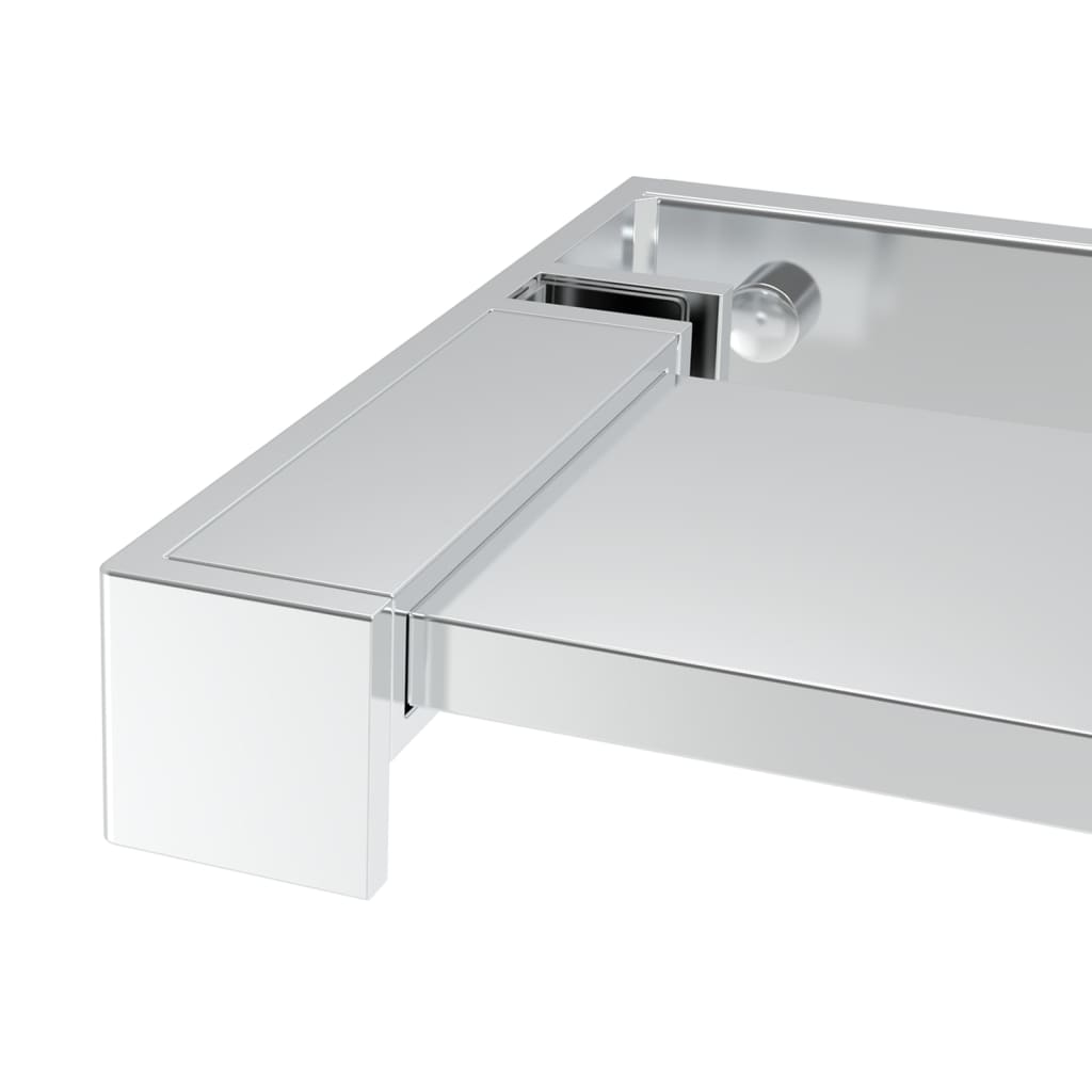 Pregrada za tuš s policom krom 90x195 cm staklo ESG i aluminij