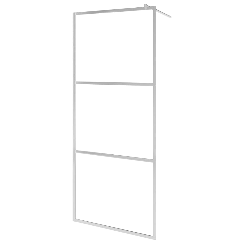 Pregrada za tuš s policom krom 90x195 cm staklo ESG i aluminij