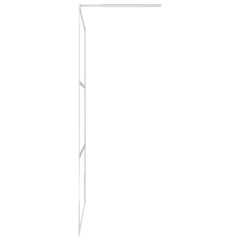 Pregrada za tuš s policom krom 90x195 cm staklo ESG i aluminij